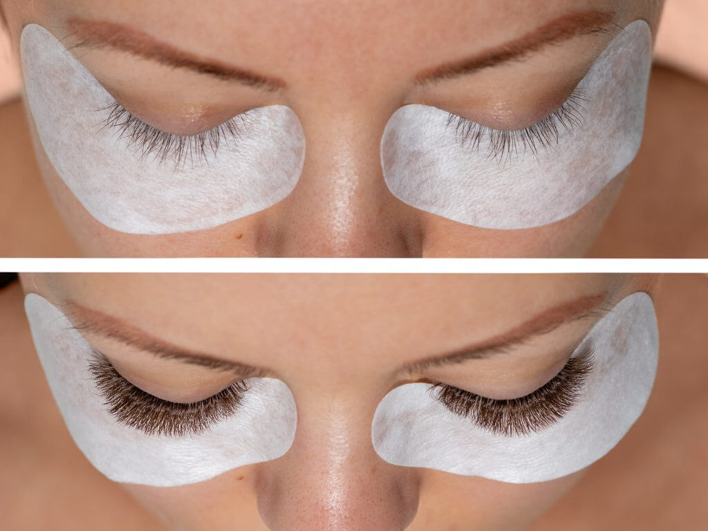 before and after eyelash extensions venice