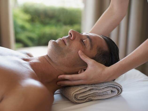 Male Massager Therapist Doing Therapeutic Back Massage Ot Client